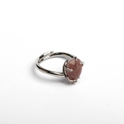 Çilek Kuvars Ayarlanabilir Yüzük