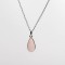 Pembe Kuvars Doğal Taş Damla Kolye